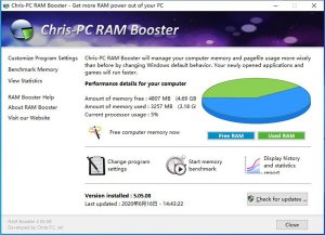 Chris-PC RAM Booster(内存优化软件) v5.05.08中文