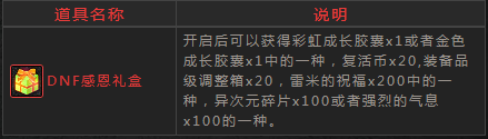 DNF感恩礼盒如何得 有哪些奖励