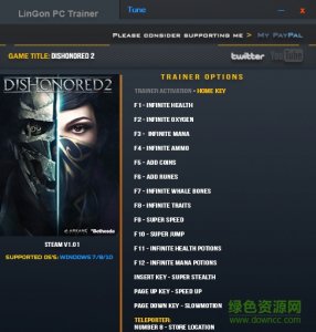羞辱2十七项修改器 v1.0.1 绿色纯净版