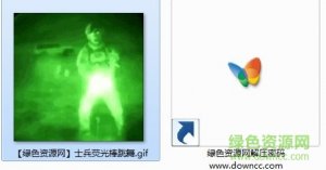 士兵拿绿色荧光棒gif